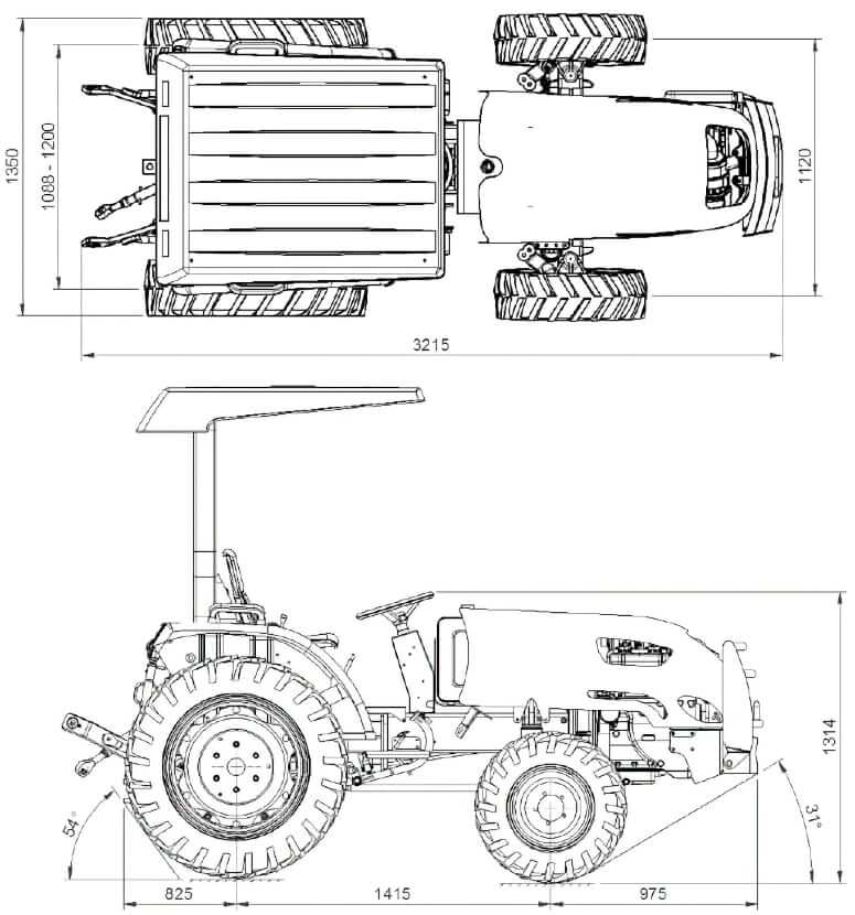 Agrale 4230 Tractor Dimensions