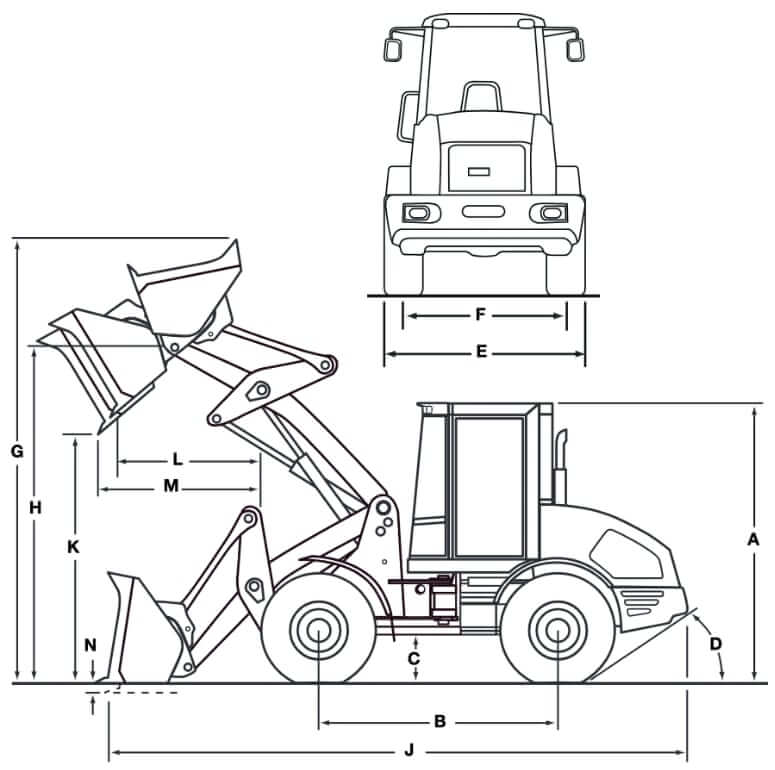 Case 21E Wheel Loader Dimensions