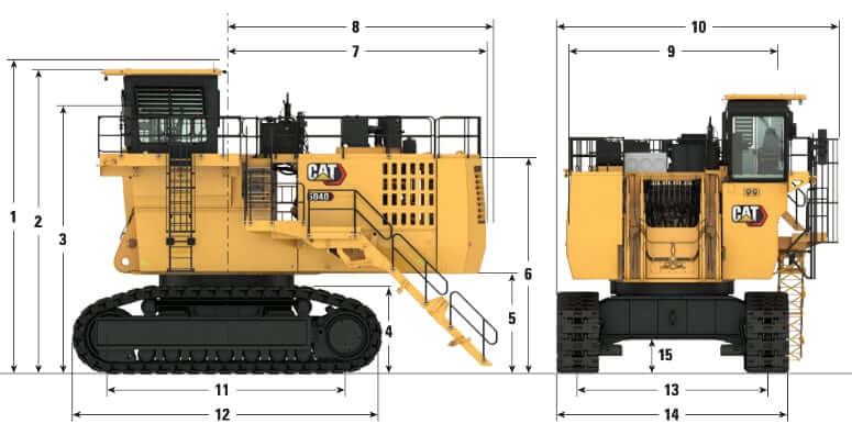 CAT 6040 Dimensions and Weight