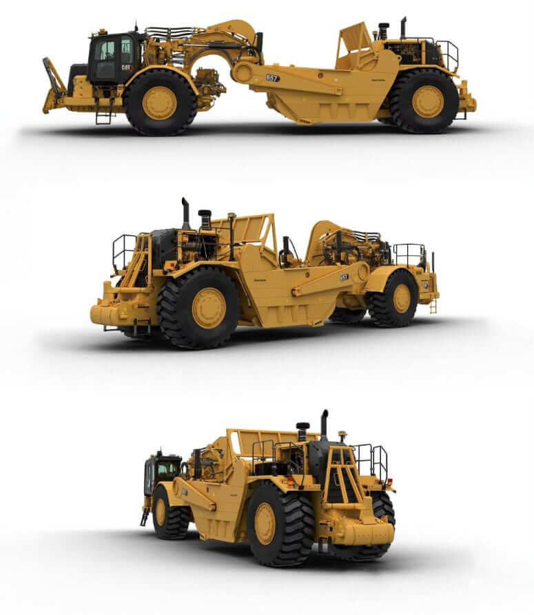 CAT 657 Motor Scraper Dimensions and Weight