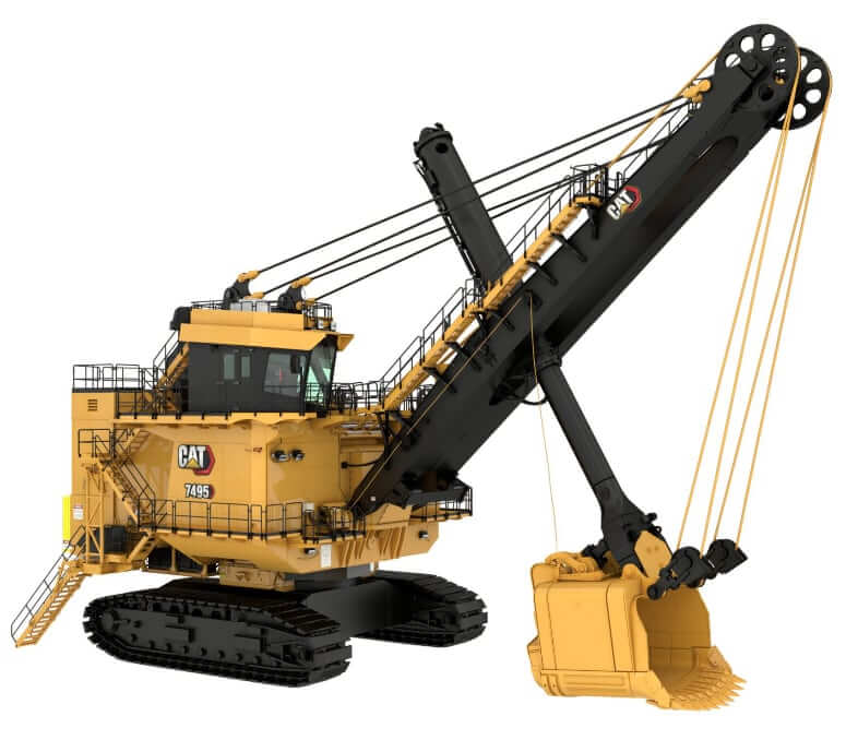 CAT 7495 with HydraCrowd Mining Excavator Dimensions