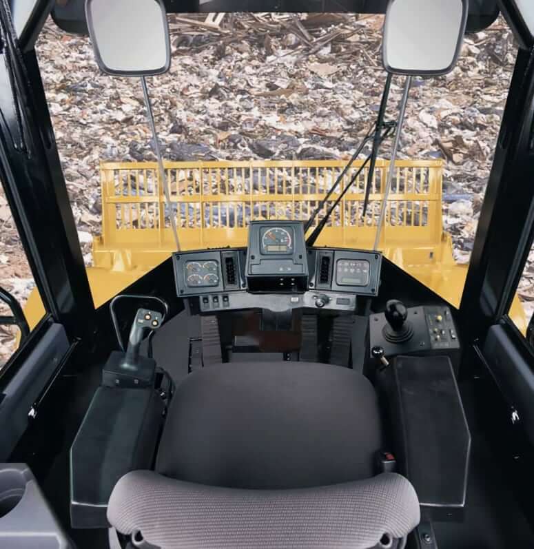 CAT 826H Landfill Compactor Cab Interior