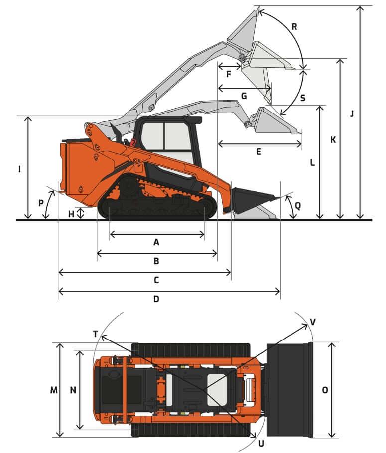 Develon DTL35 Compact Track Loader Dimensions