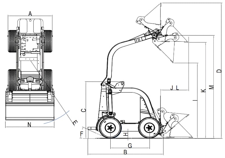 Dingo K9-4 Mini Digger Dimensions