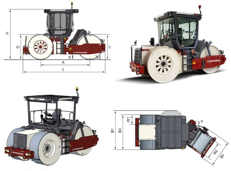 Dynapac CS1400 VI Dimensions