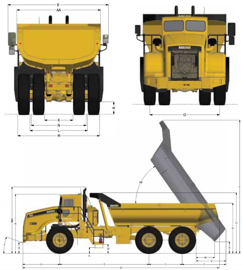 Haulmax 3900 Dump Truck Dimensions