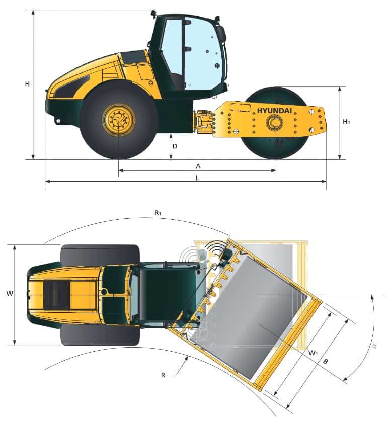 Hyundai HR120C-9 Dimensions