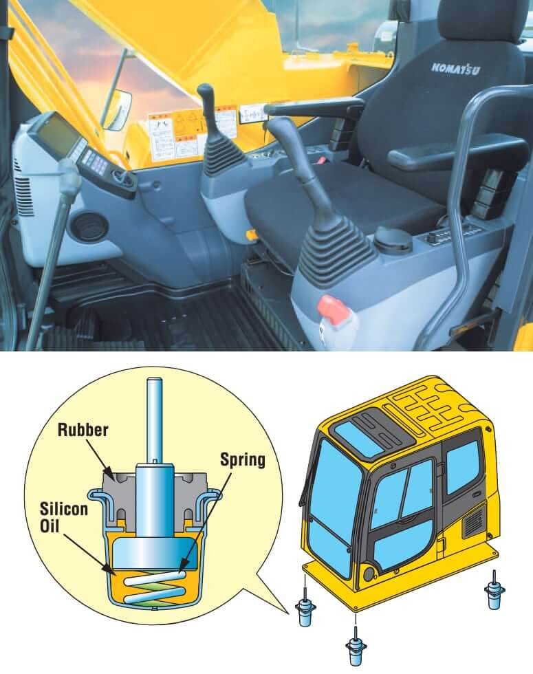 Komatsu PC200-8 Excavator Operator Cab Interior