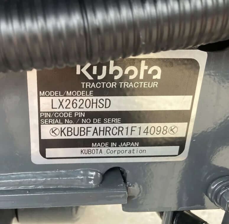 Kubota Tractor Serial Number Plate Location