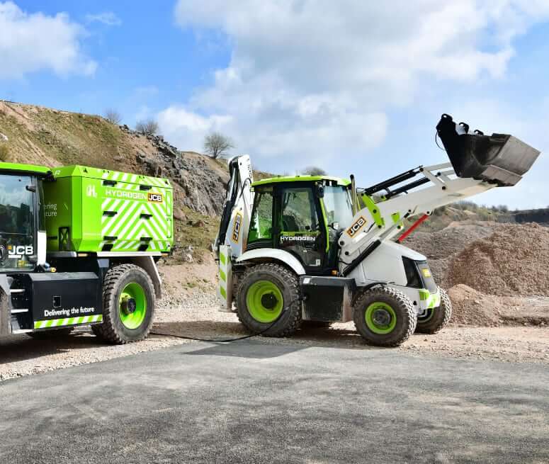 New JCB Backhoe Loader with Hydrogen Engine