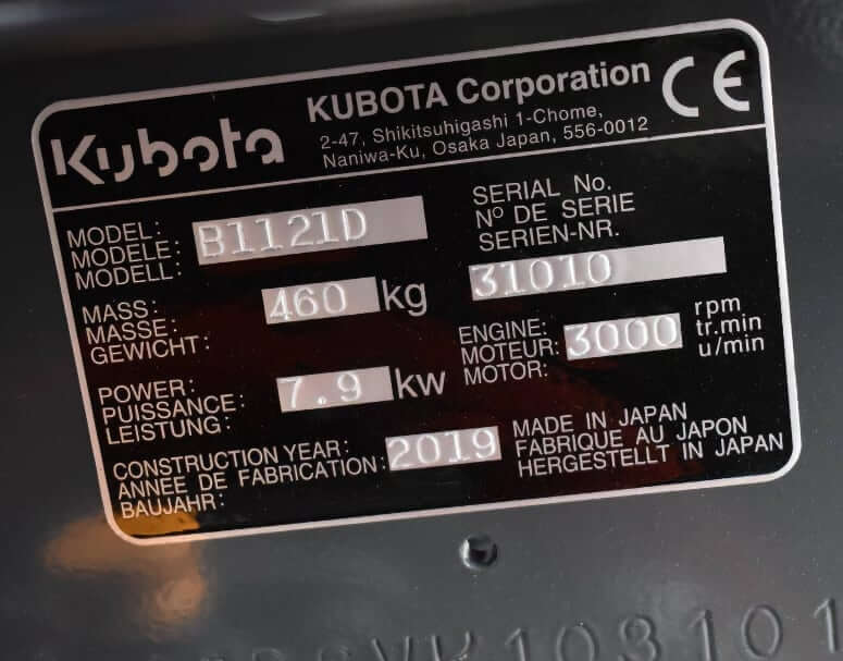 Serial Number Location on Kubota Tractor