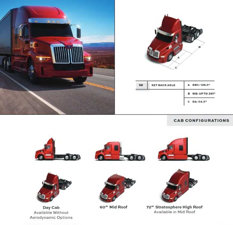 Western Star 57X On-Highway Truck Dimensions